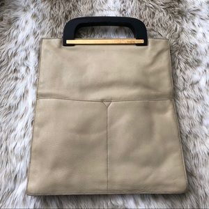 Gucci Leather Tote with Wooden Handles